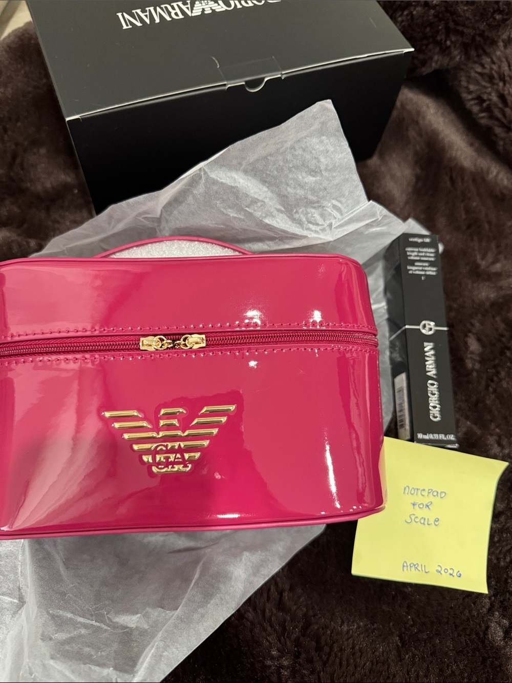Giorgio Armani mini bag with Gold Logo w/ FREE  mascara